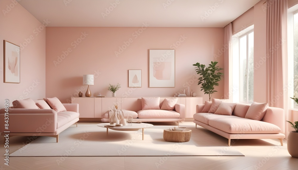 Photo interior modern design room 3D illustration Photo interior modern design room 3D illustration