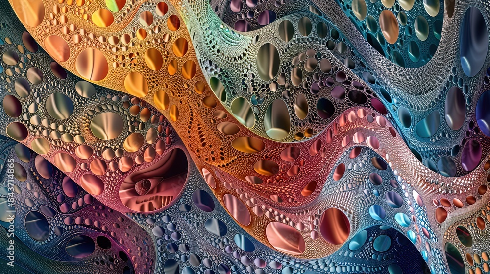 Obraz premium Complex patterns and color poster materials, irregular abstract color artwork, watercolor background 