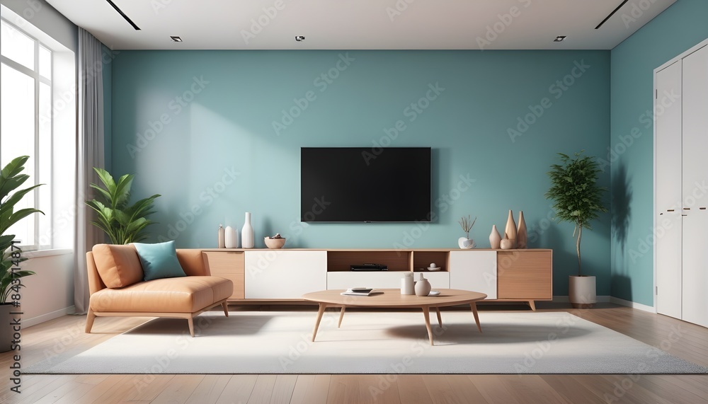 Photo interior modern design room 3D illustration Photo interior modern design room 3D illustration
