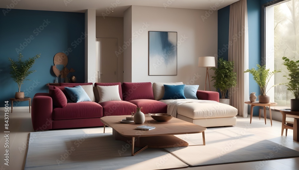 Photo interior modern design room 3D illustration Photo interior modern design room 3D illustration