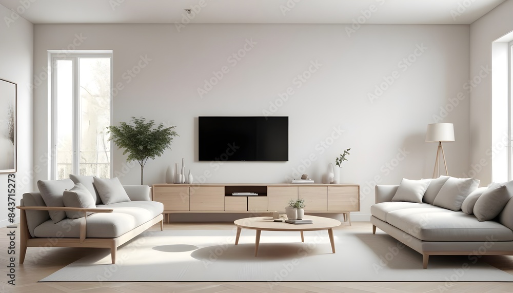 Photo interior modern design room 3D illustration Photo interior modern design room 3D illustration