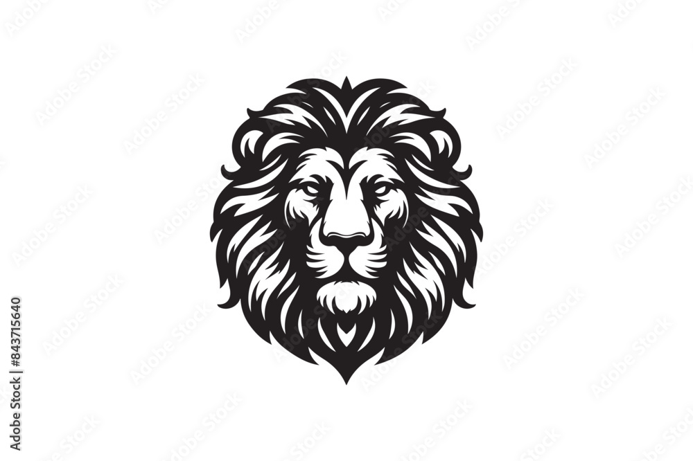 Lion head silhouette vector art illustration Lion head silhouette vector art illustration