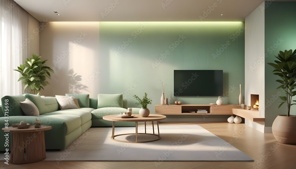 Fototapeta premium Photo interior modern design room 3D illustration
