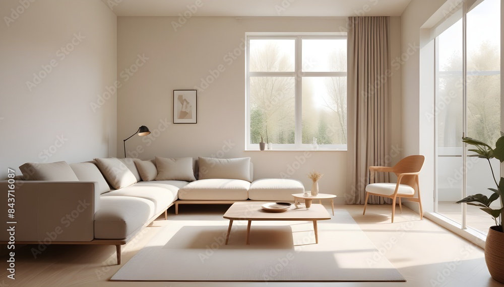 Fototapeta premium Photo interior modern design room 3D illustration