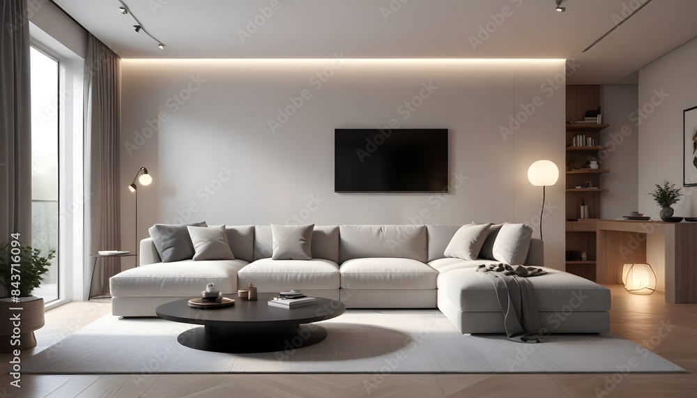 Fototapeta premium Photo interior modern design room 3D illustration