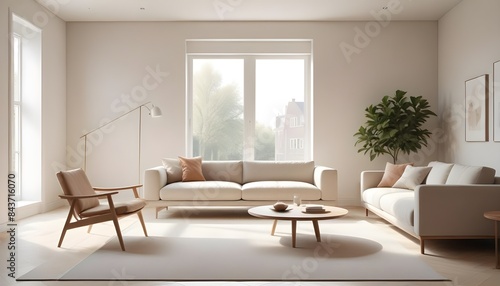 Photo interior modern design room 3D illustration