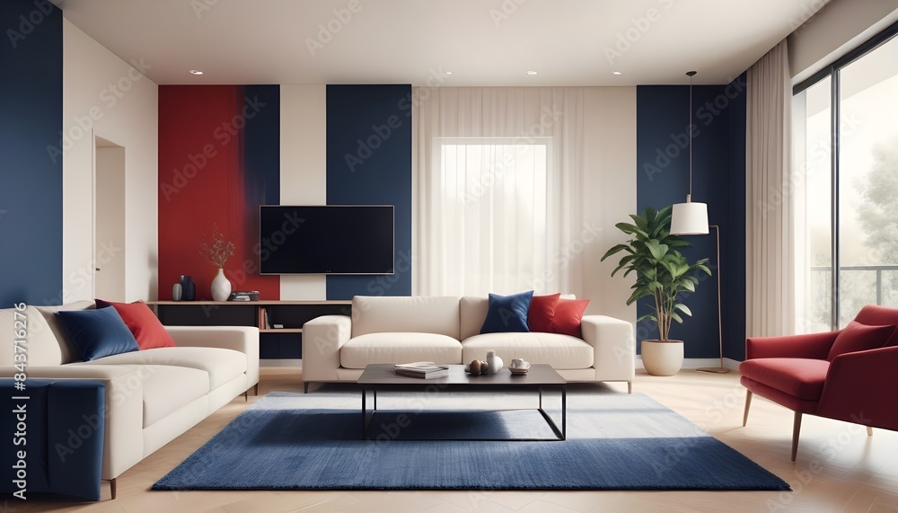Photo interior modern design room 3D illustration Photo interior modern design room 3D illustration