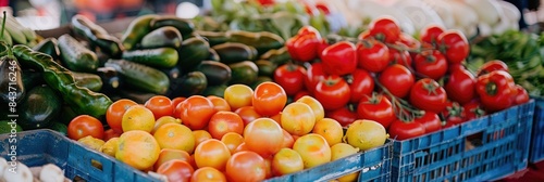 Vibrant Farmer s Market with Fresh Produce