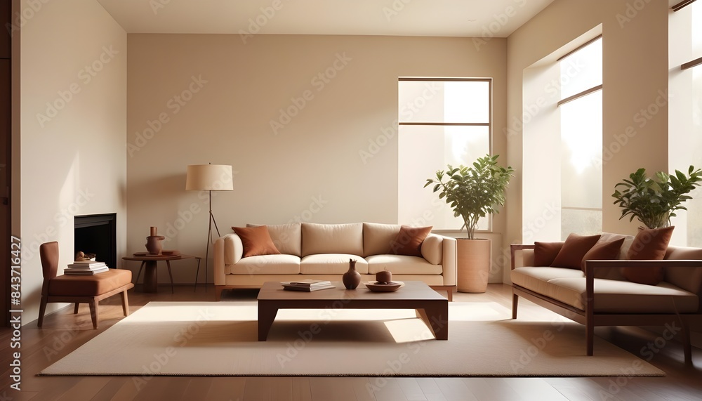 Photo interior modern design room 3D illustration Photo interior modern design room 3D illustration