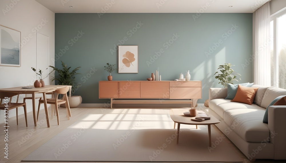 Fototapeta premium Photo interior modern design room 3D illustration