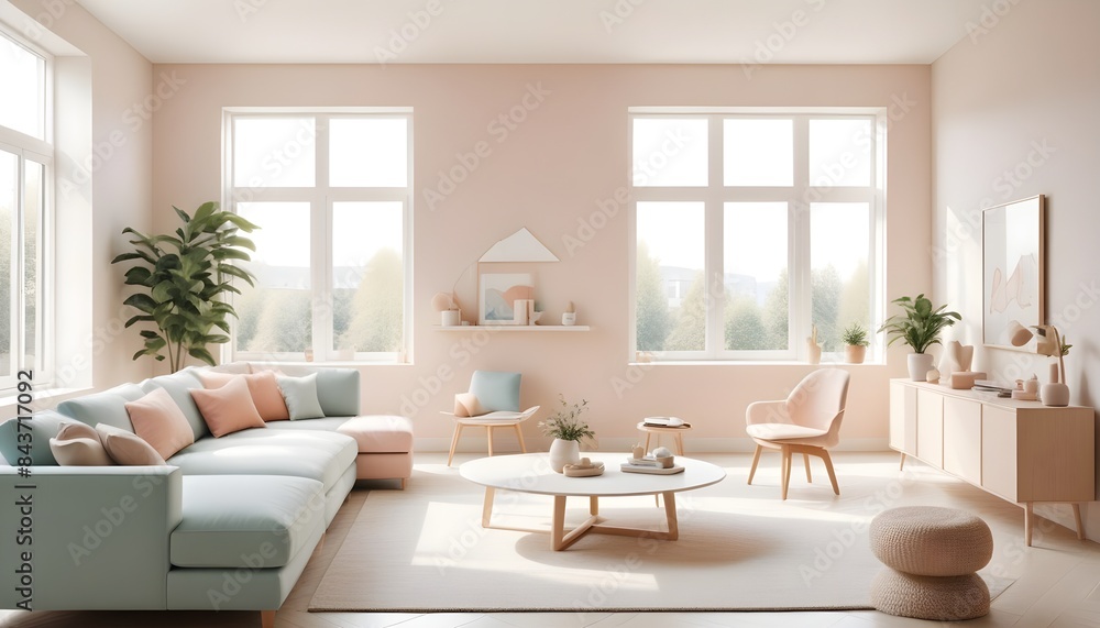 Photo interior modern design room 3D illustration Photo interior modern design room 3D illustration