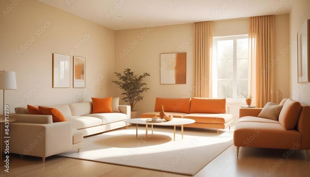 Photo interior modern design room 3D illustration Photo interior modern design room 3D illustration