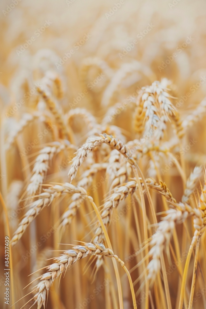 Fototapeta premium Abstract background of golden wheat ear in field
