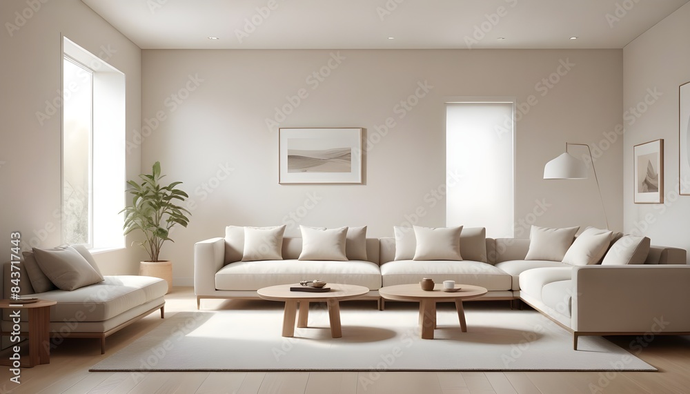 Fototapeta premium Photo interior modern design room 3D illustration