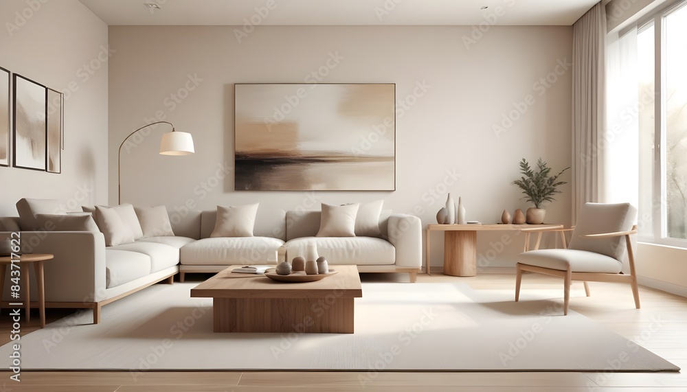 Fototapeta premium Photo interior modern design room 3D illustration