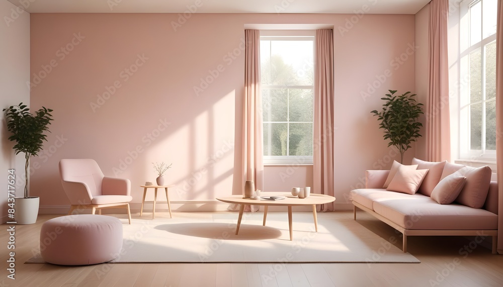 Photo interior modern design room 3D illustration Photo interior modern design room 3D illustration