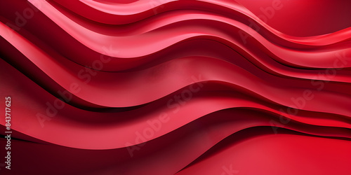 Red abstract wall wave architecture abstract background rendering A red background with a wavy pattern ,Background wallpaper backdrop red creative wave shape modern dynamic decorative. 