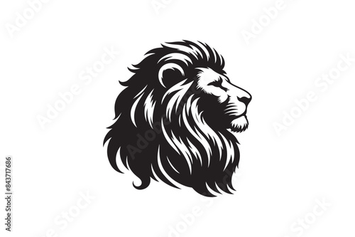 Lion head silhouette vector art illustration photo