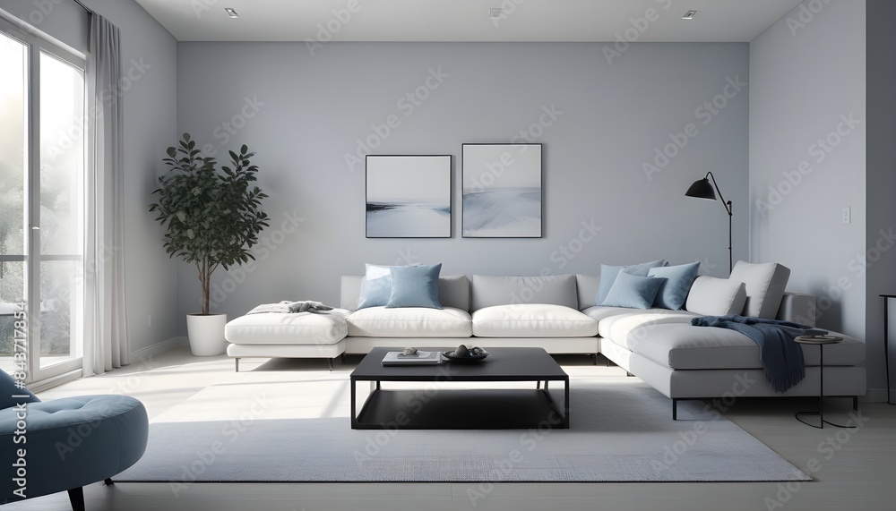 Photo interior modern design room 3D illustration Photo interior modern design room 3D illustration