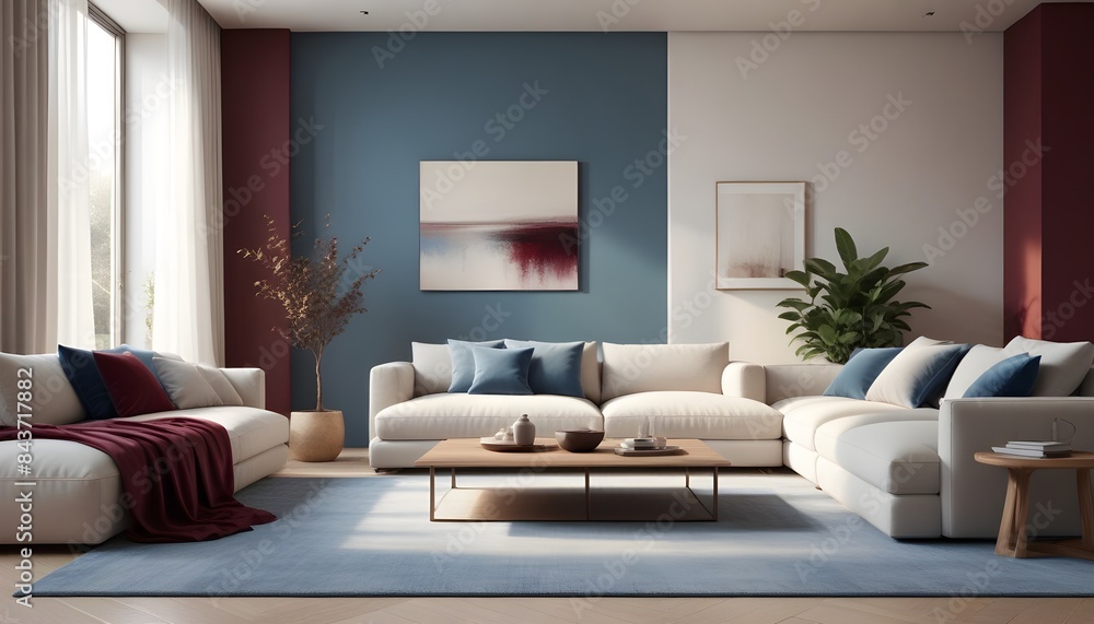 Photo interior modern design room 3D illustration Photo interior modern design room 3D illustration