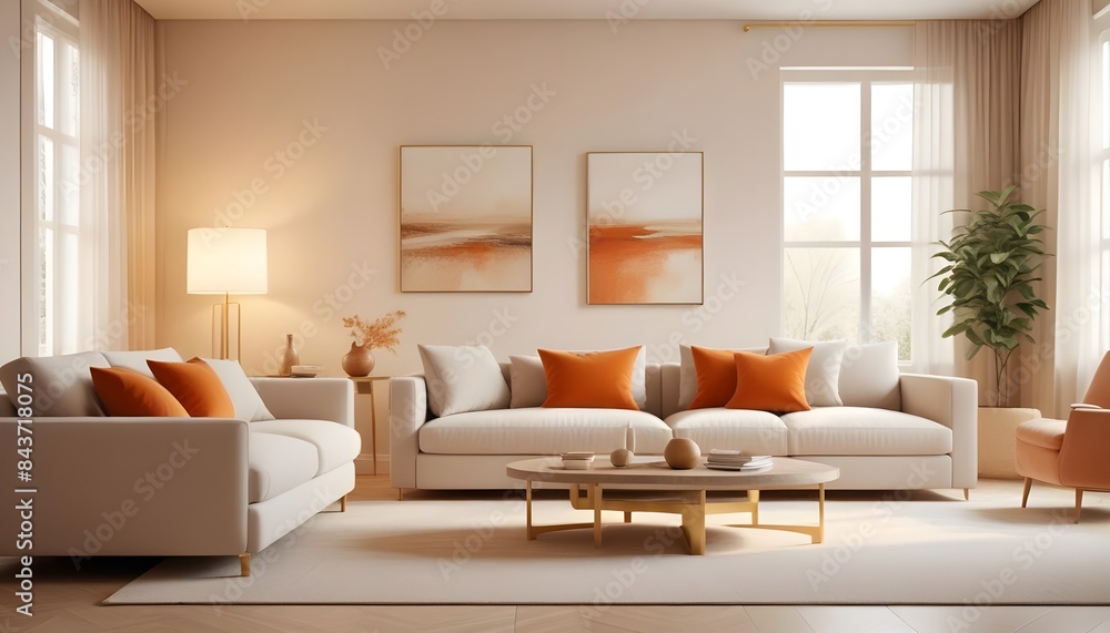 Photo interior modern design room 3D illustration Photo interior modern design room 3D illustration