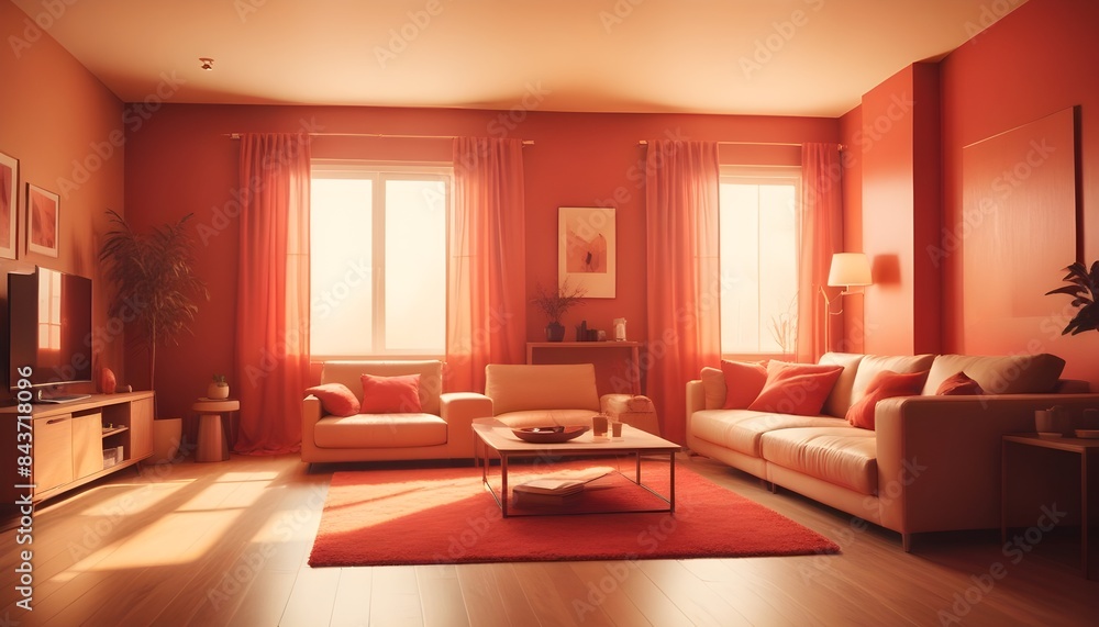 Photo interior modern design room 3D illustration Photo interior modern design room 3D illustration