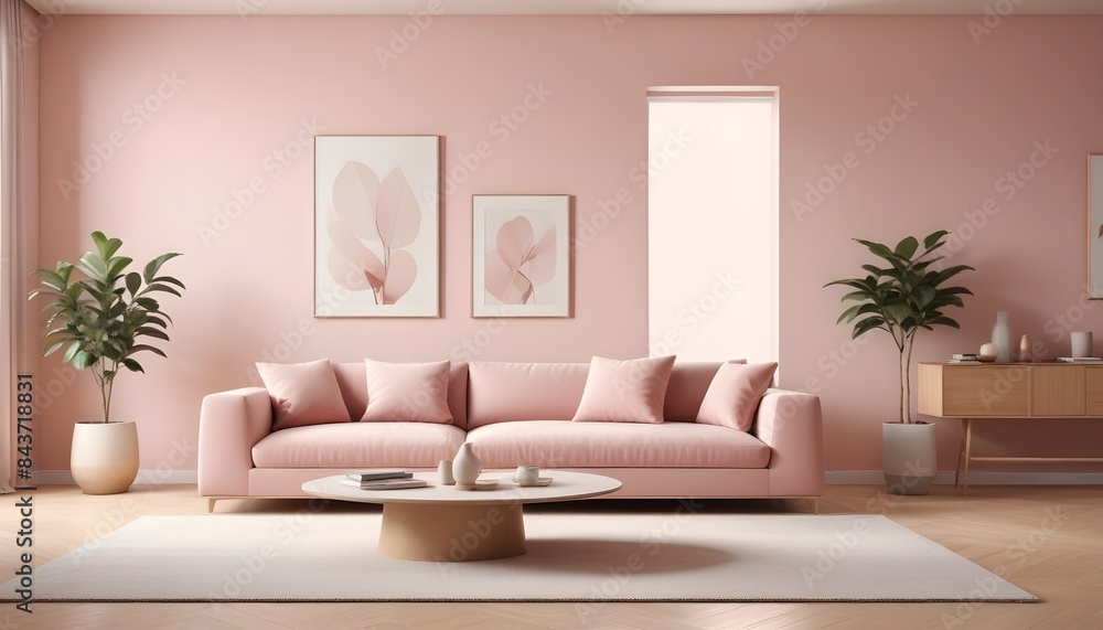 Photo interior modern design room 3D illustration Photo interior modern design room 3D illustration