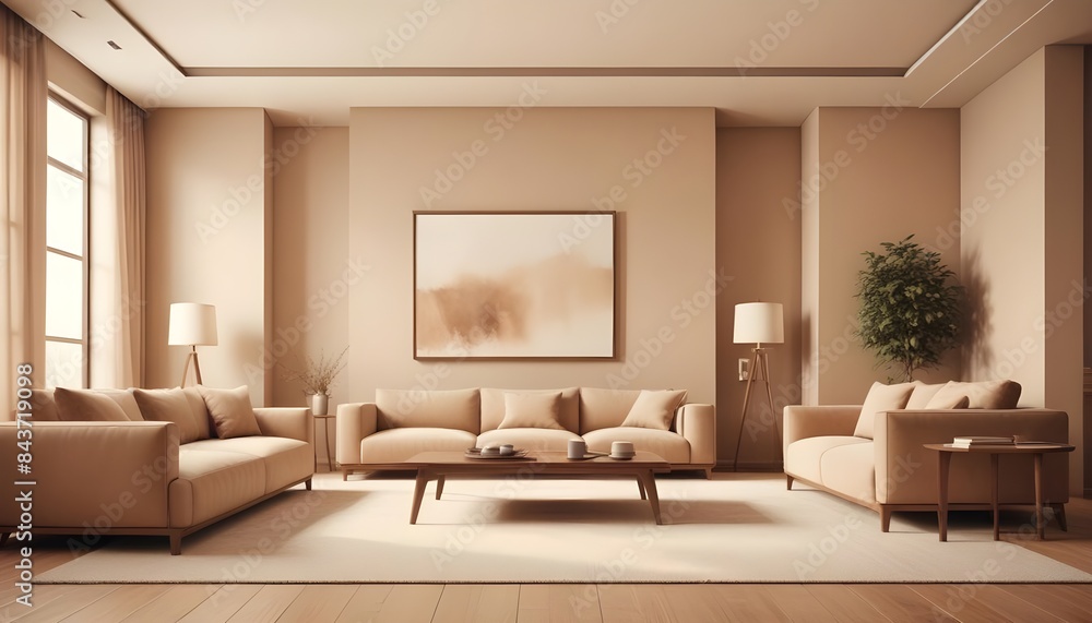 Photo interior modern design room 3D illustration Photo interior modern design room 3D illustration