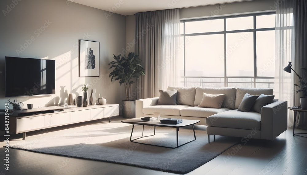 Photo interior modern design room 3D illustration Photo interior modern design room 3D illustration