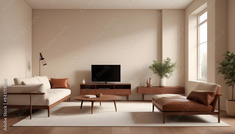 Photo interior modern design room 3D illustration Photo interior modern design room 3D illustration