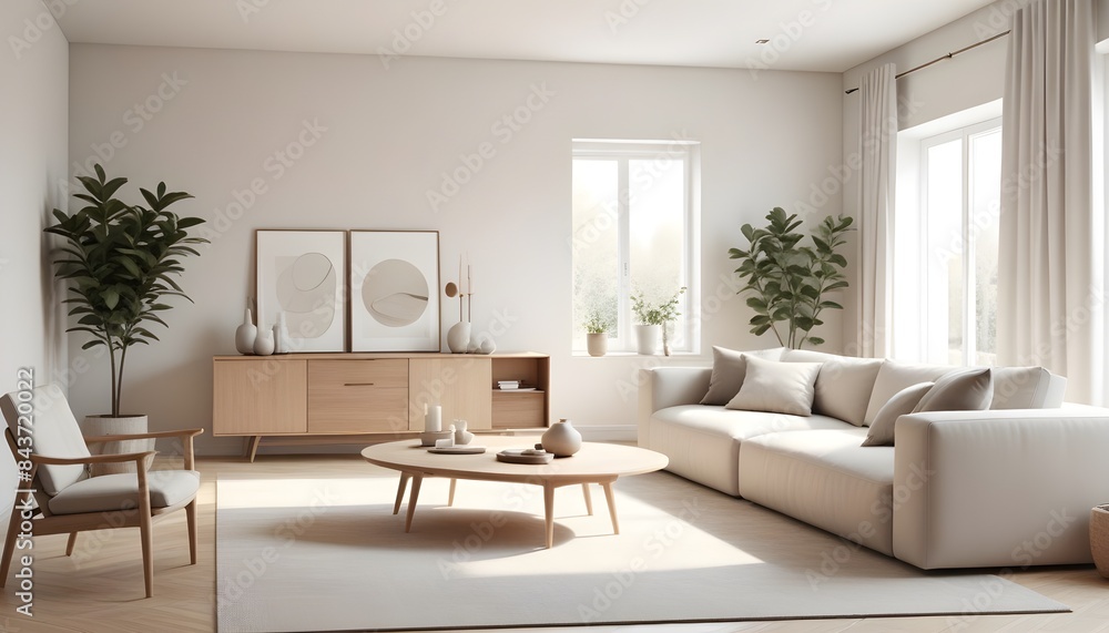 Fototapeta premium Photo interior modern design room 3D illustration