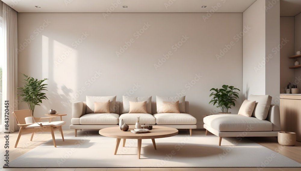 Fototapeta premium Photo interior modern design room 3D illustration