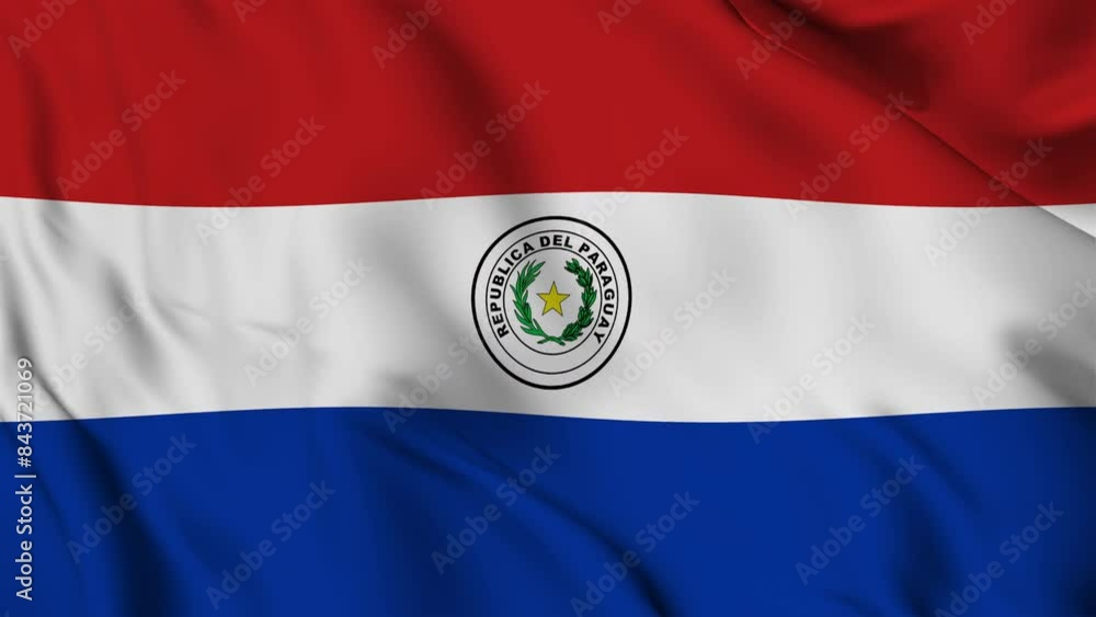 A beautiful view of the Paraguay flag video. 3d flag-waving video. Paraguay flag 4K resolution. A beautiful view of the Paraguay flag video. 3d flag-waving video. Paraguay flag 4K resolution.