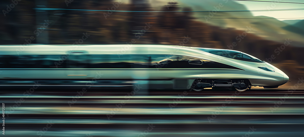 A highspeed bullet train producing visible shock waves as it moves ...