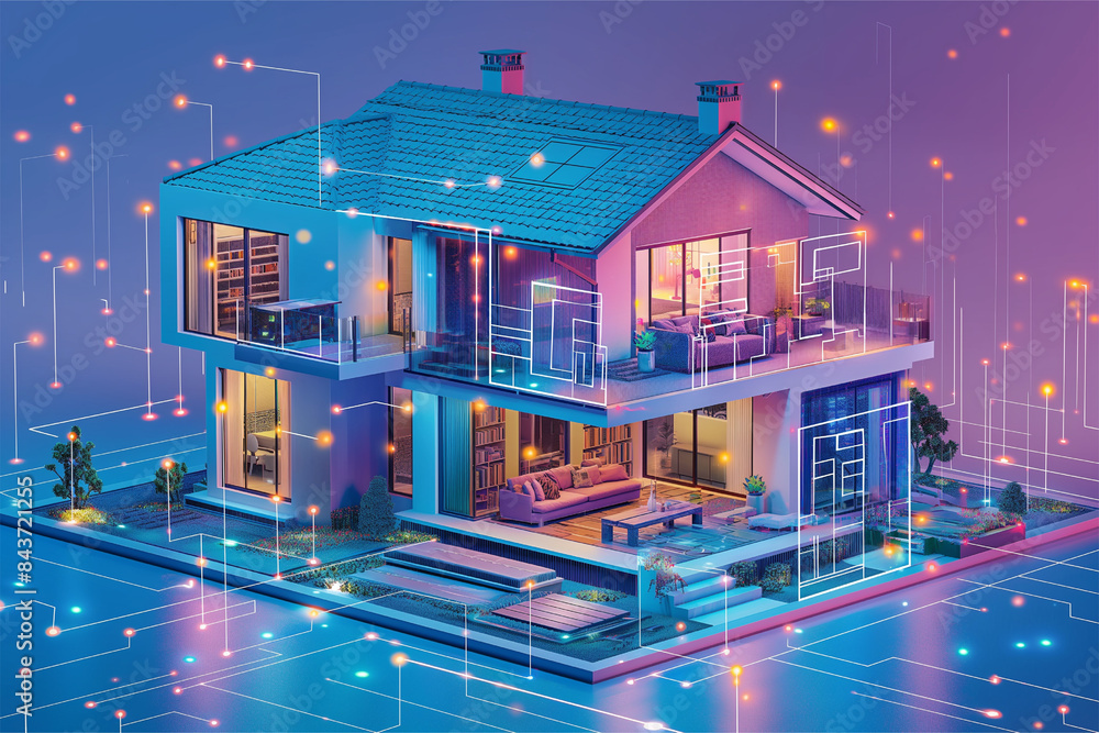 Fototapeta premium Digital Innovation in Architectural Home Design
