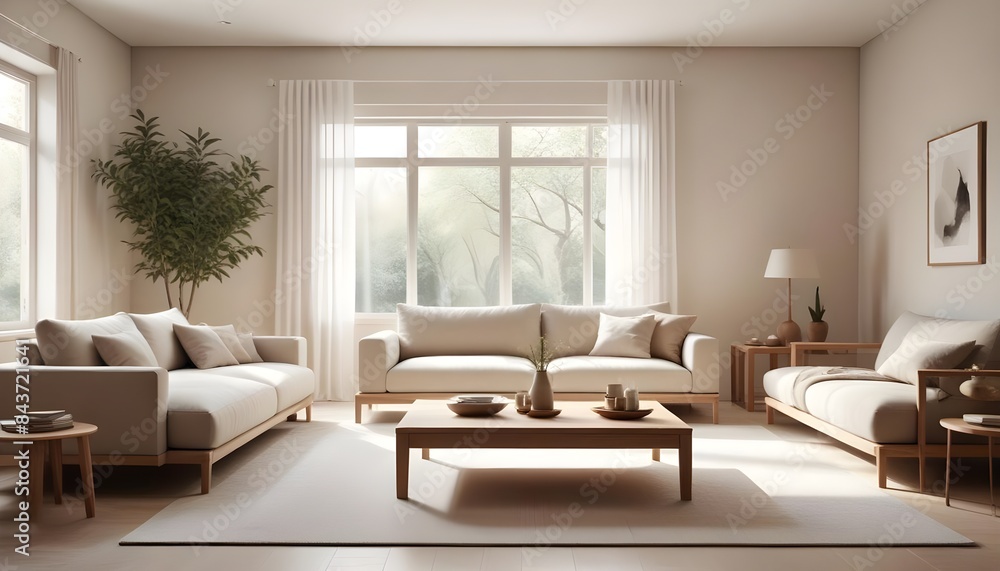 Fototapeta premium Photo interior modern design room 3D illustration