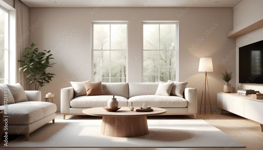 Photo interior modern design room 3D illustration Photo interior modern design room 3D illustration