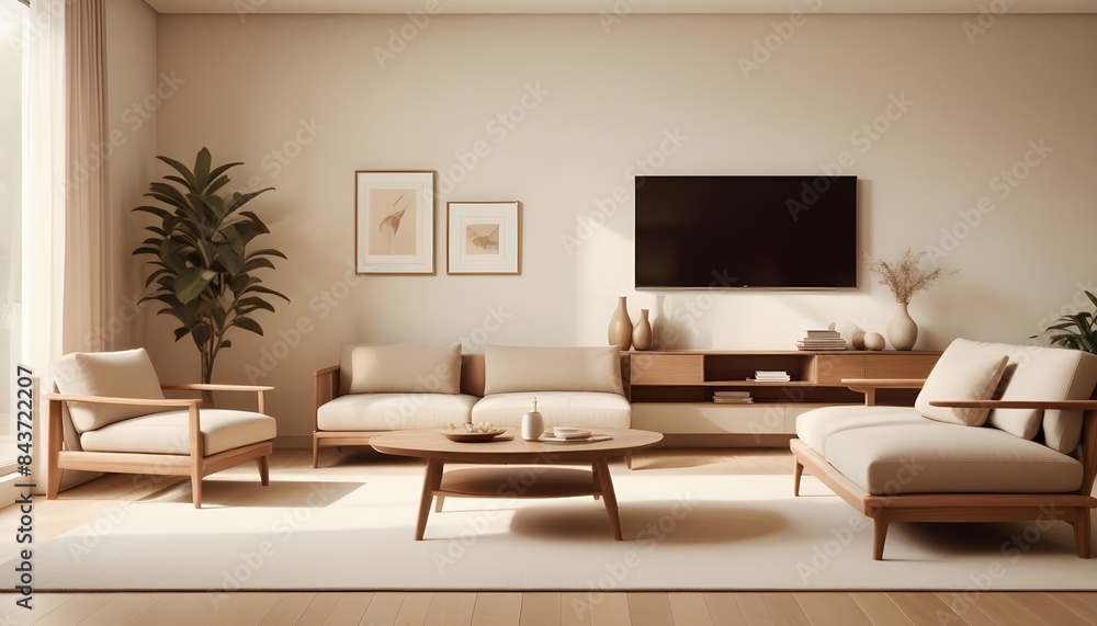 Photo interior modern design room 3D illustration Photo interior modern design room 3D illustration