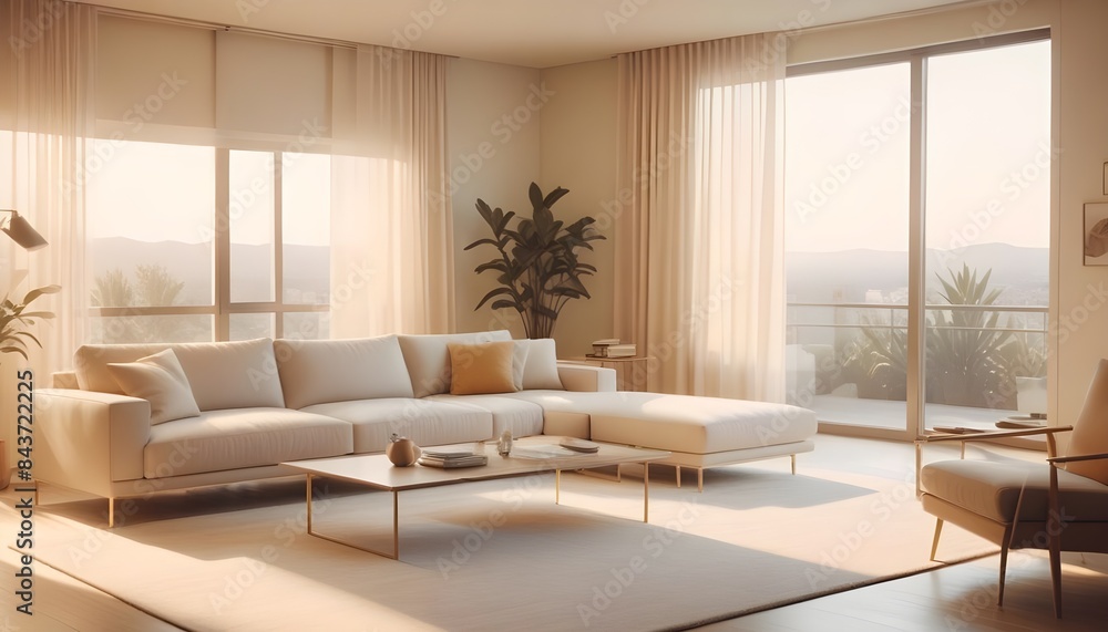 Photo interior modern design room 3D illustration Photo interior modern design room 3D illustration