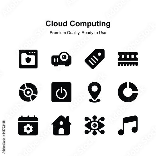Visually perfect unique icons set of cloud computing in trendy style