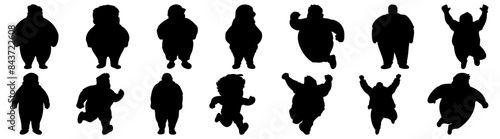 Fat people silhouette set vector design big pack of illustration and icon