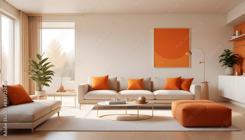 Fototapeta premium Photo interior modern design room 3D illustration