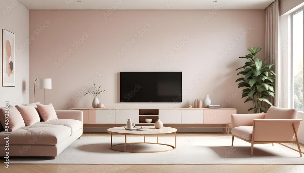 Fototapeta premium Photo interior modern design room 3D illustration