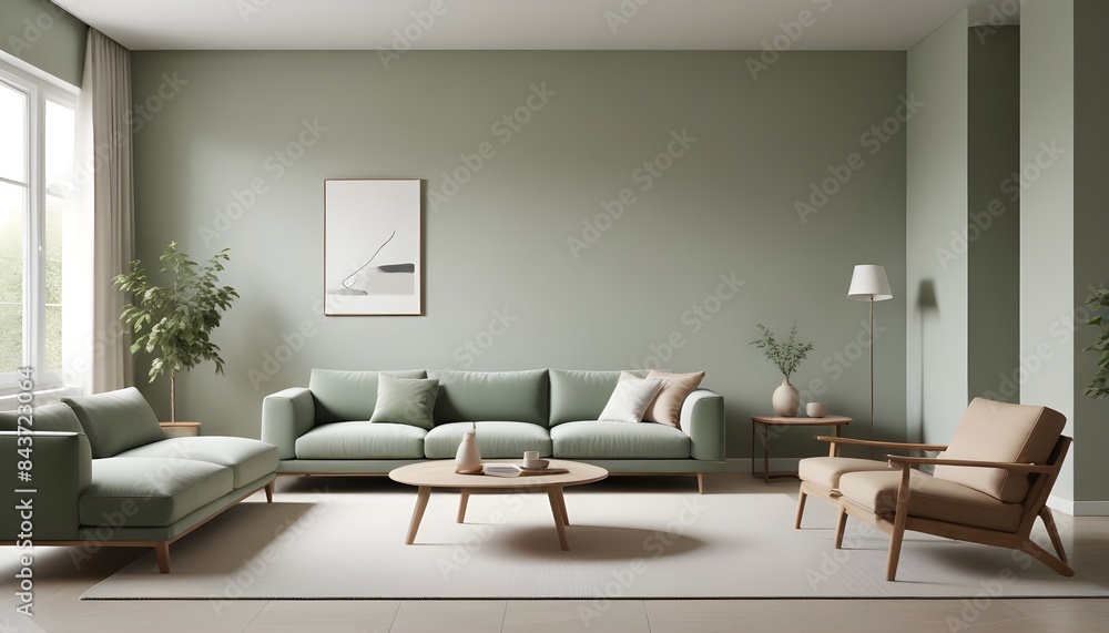 Fototapeta premium Photo interior modern design room 3D illustration