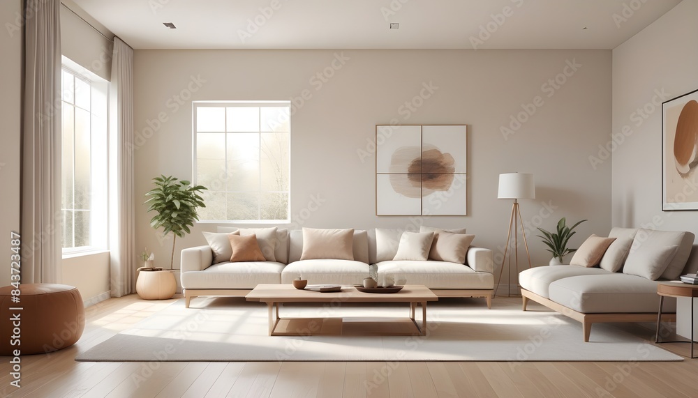 Photo interior modern design room 3D illustration Photo interior modern design room 3D illustration