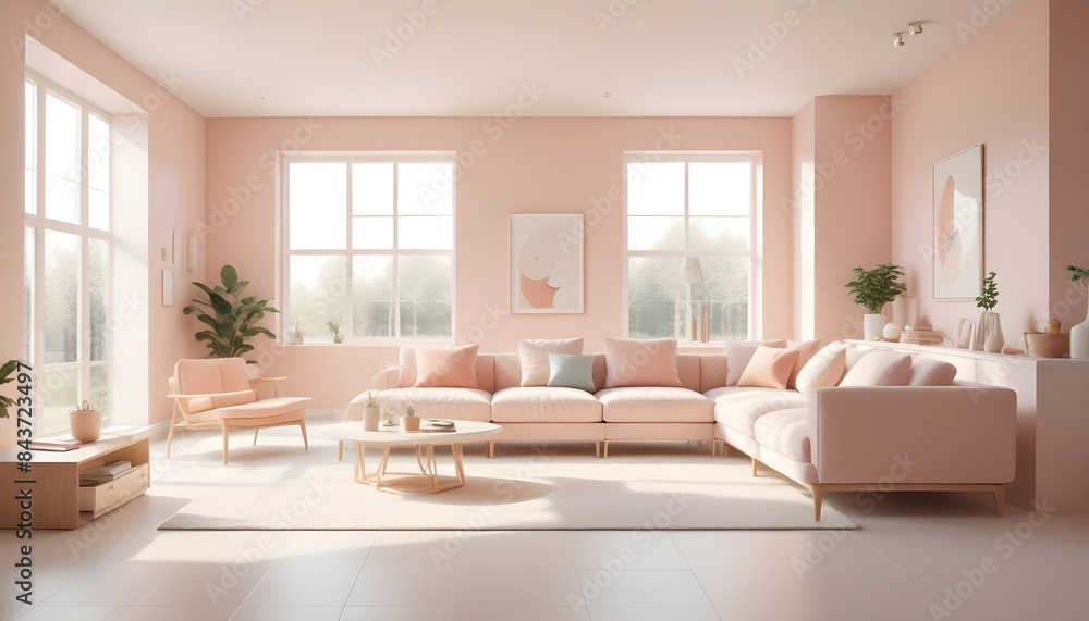 Photo interior modern design room 3D illustration Photo interior modern design room 3D illustration