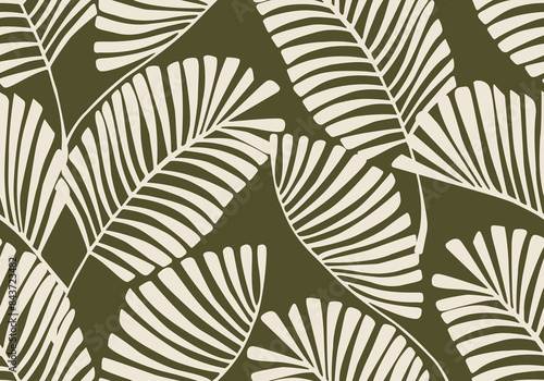 Abstract tropics seamless pattern. Grunge palm trees silhouettes transparent texture background. Exotic illustration for summer design, beach swimwear fabric, wallpaper.
