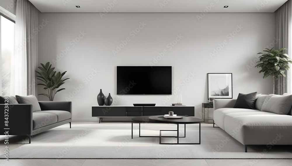 Fototapeta premium Photo interior modern design room 3D illustration