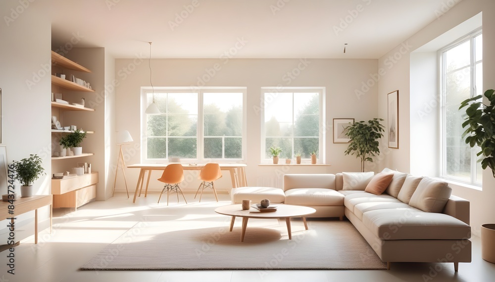 Photo interior modern design room 3D illustration Photo interior modern design room 3D illustration