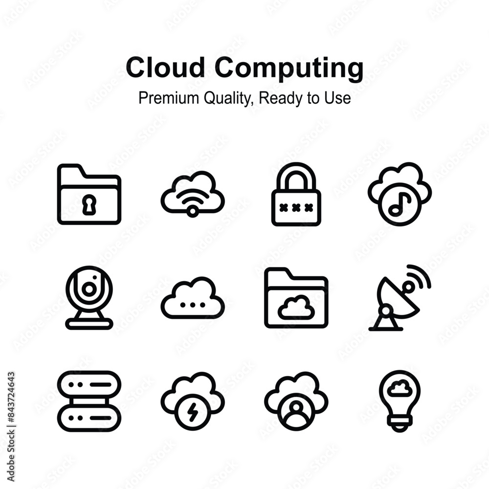 Pack of cloud computing icons, ready to use vectors Pack of cloud computing icons, ready to use vectors